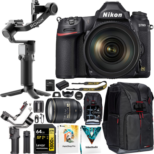 Nikon D780 FX DSLR Camera + 24-120mm F4G ED VR Lens Kit + DJI RS 3 Mini Gimbal Bundle