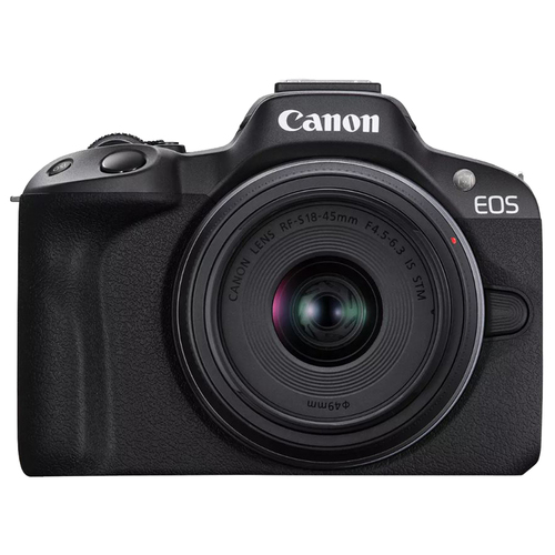 Canon EOS R50 Mirrorless Camera with RF-S18-45mm F4.5-6.3 IS STM Lens, Black, 5811c012