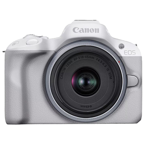 Canon EOS R50 Mirrorless Camera with RF-S18-45mm F4.5-6.3 IS STM Lens, White, 5812c012