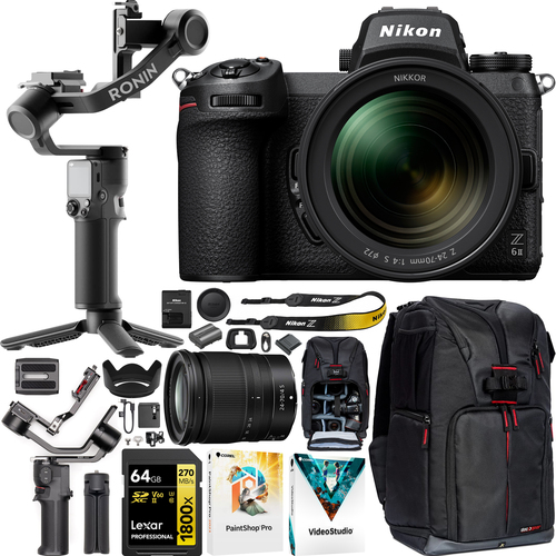 Nikon Z 6II Mirrorless Camera + 24-70mm F4 S Lens Kit + DJI RS 3 Mini Gimbal Bundle