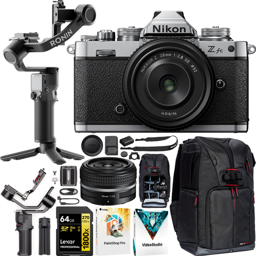 Nikon Z fc Mirrorless Camera Body + 28mm F2.8 SE Lens Kit +DJI RS 3 Mini Gimbal Bundle