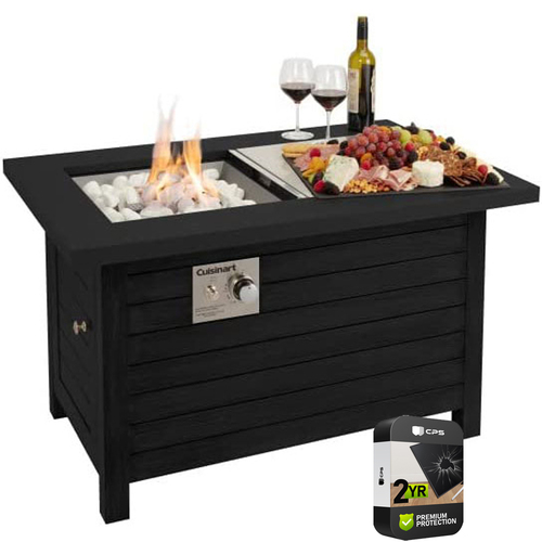 Cuisinart Patio Propane Fire Pit Table Black with 2 Year Extended Warranty