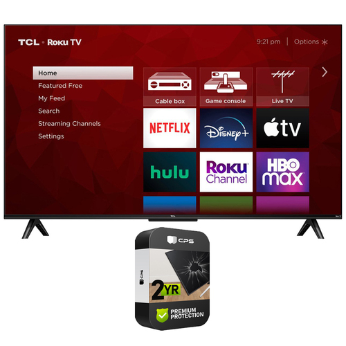 TCL 43` Class 4-Series 4K UHD HDR Smart Roku TV with 2 Year Extended Warranty