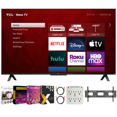 TCL 32` Class 3-Series FHD 1080p LED Smart Roku TV with Movies Streaming Pack