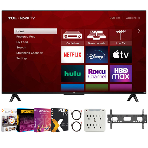 TCL 50` Class 4-Series 4K UHD HDR Smart Roku TV with Movies Streaming Pack