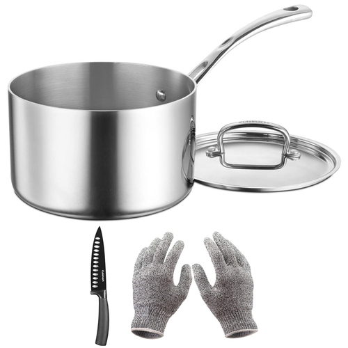 Cuisinart French Classic Tri-Ply Stainless Cookware 3-Qt Saucepan + Chef's Knife Bundle