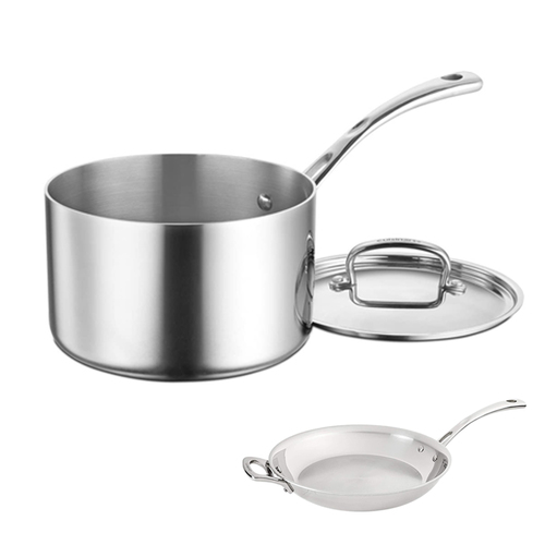 Cuisinart French Classic Tri-Ply Stainless Cookware 3-Quart Saucepan with 12` Frying Pan