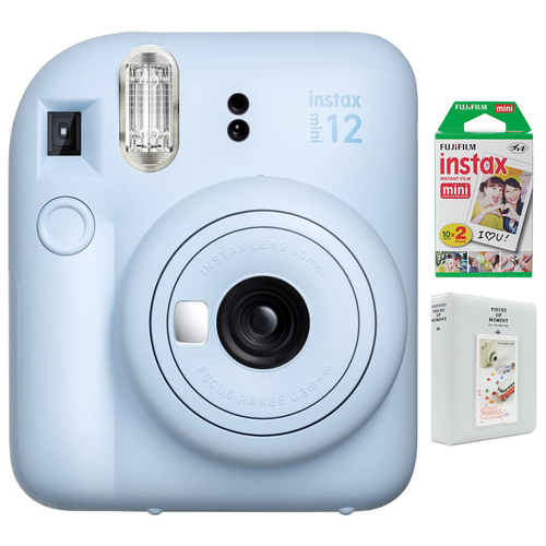 Fujifilm Instax Mini 12 Instant Camera, Pastel Blue w/ Instant Film + Photo Album