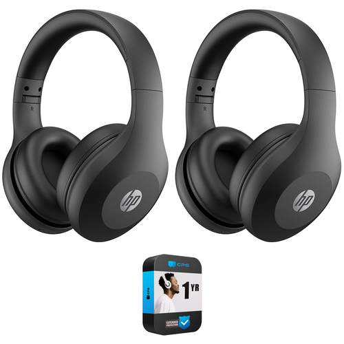 Hewlett Packard Bluetooth Headset 500, Black (2-Pack) + 1 Year Extended Warranty