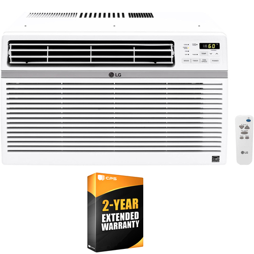 LG 24,500 BTU Window AC w/ Remote Cools 1,560 Sq.Ft (Renewed) +2 Year Warranty Pack