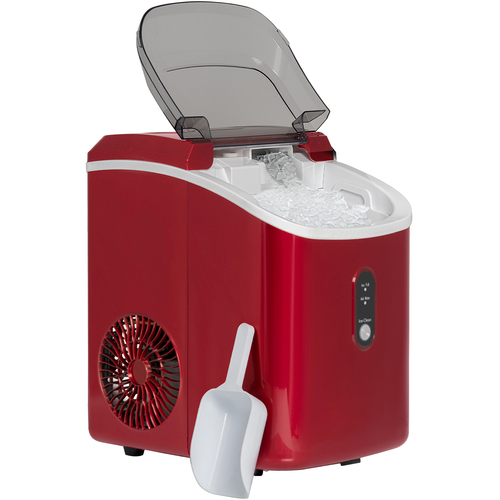 Deco Chef 33LB Nugget Ice Maker, 1-Press Auto Operation, Self-Cleaning, Red Stainless