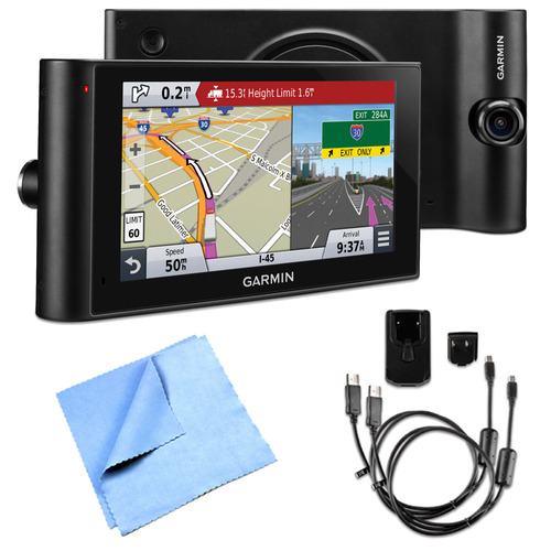 Garmin dezlCam LMTHD 6` GPS Truck Navigator w/ Dash Cam AC Adapter Bundle