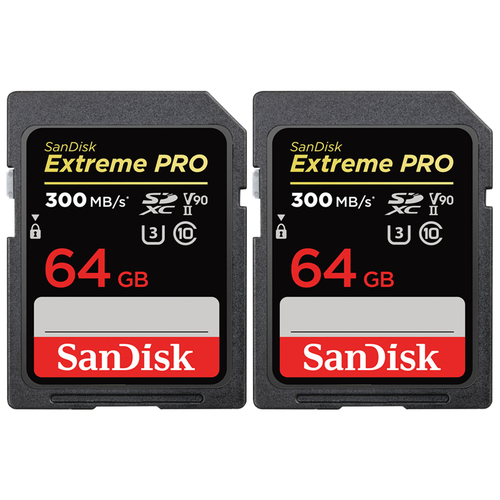 Sandisk 64GB Extreme PRO UHS-II SDXC Memory Card 2 Pack