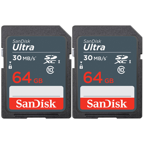 Sandisk 64GB Ultra SDXC Memory Card Class 10/UHS-I 140MB/S 2 Pack
