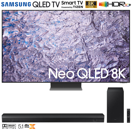 Samsung QN65QN800C 65` Neo QLED 8K Smart TV w/ HW-B650 3.1ch Soundbar (2023 Model)