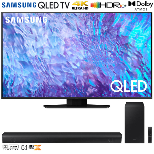 Samsung QN85Q80CA 85` HDR 4K QLED Smart TV w/ HW-B650 3.1ch Soundbar (2023 Model)