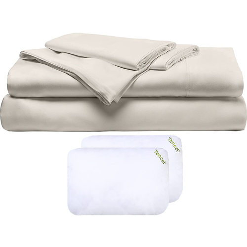 Cariloha Resort Bamboo-Viscose 4 Pcs Bed Sheet Set King Gray with 2 Pack Pillows