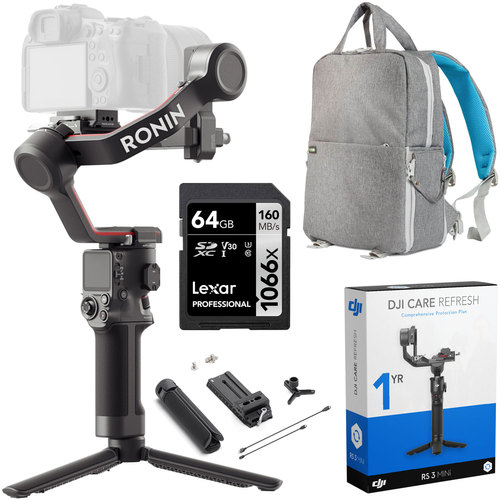 DJI RS 3 Gimbal Stabilizer with BG21 Grip Bundle with 1-Year DJI Care Refresh