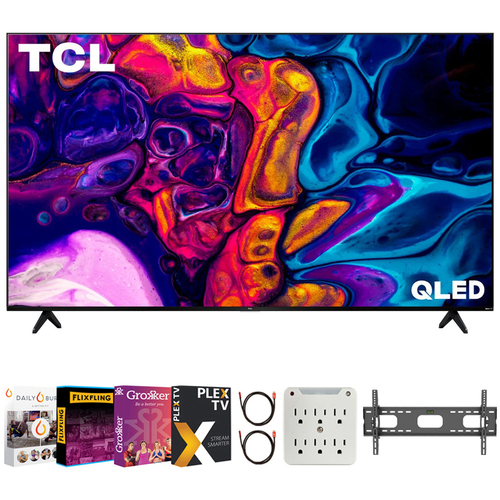 TCL 55` Class 4K UHD QLED Dolby Vision HDR Smart Roku TV with Movies Streaming Pack