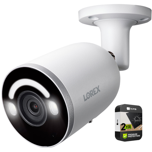 Lorex 4K Smart Security Lighting Bullet AI PoE IP Wired Camera + 2 Year Warranty