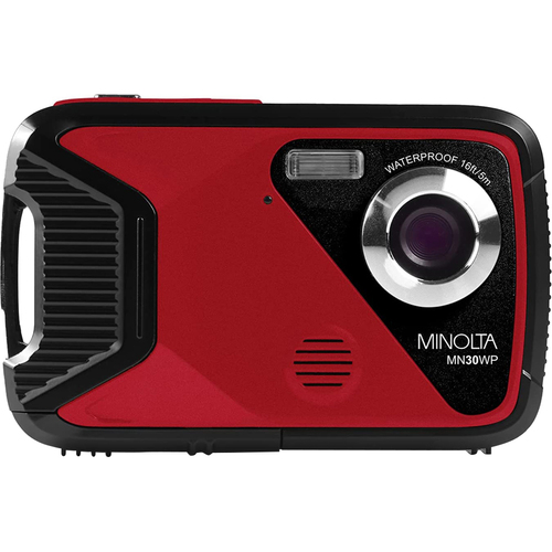 Minolta MN30WP 21MP Full HD 2.8` Touch LCD Waterproof Digital Camera, Red - Open Box