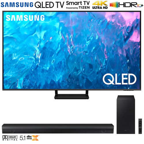 Samsung QN75Q70CA 75` Q70C QLED 4K Smart TV w/ HW-B650 3.1ch Soundbar (2023 Model)