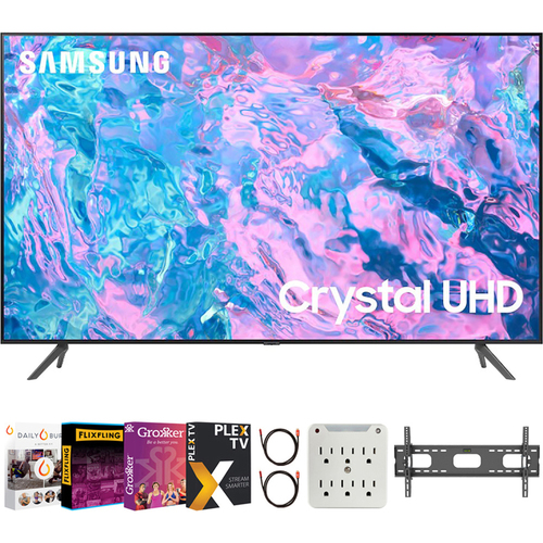 Samsung UN55CU7000 55` Crystal UHD 4K Smart TV with Movies Streaming Pack (2023 Model)