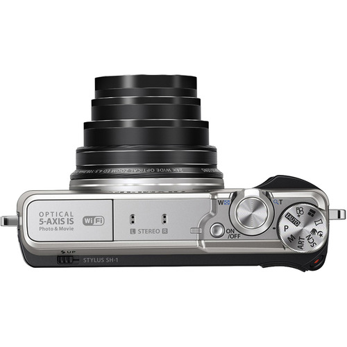Olympus SH-1 16MP HD 1080p 24x Opt Zoom Digital Camera Silver 8 GB Kit