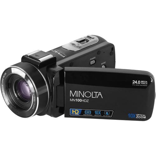 Minolta MN100HDZ 1080P HD Camcorder with 10x Optical Zoom (Black)