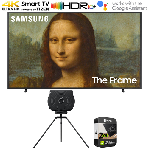 Samsung 50` The Frame QLED 4K UHD Smart TV w/ Auto Rotating Stand + Warranty Bundle