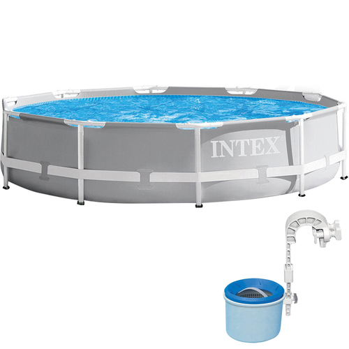 Intex 26701EH Prism Frame Pool Set with Filter Pump 10ft x 30in + Deluxe Pool Skimmer