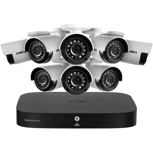 Lorex 8 Channel HD 1080p 1TB Wired DVR System with 8 Security Cameras Renewed