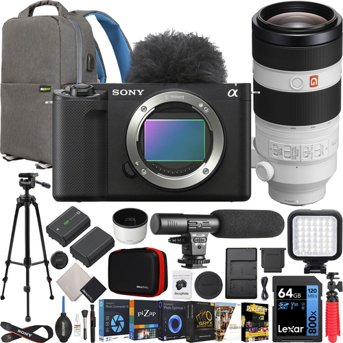 Sony ZV-E1 Full Frame Mirrorless Vlog Camera Black + FE 100-400mm GM Lens Kit Bundle
