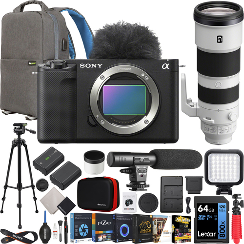 Sony ZV-E1 Full Frame Mirrorless Vlog Camera Black + FE 200-600mm G Lens Kit Bundle