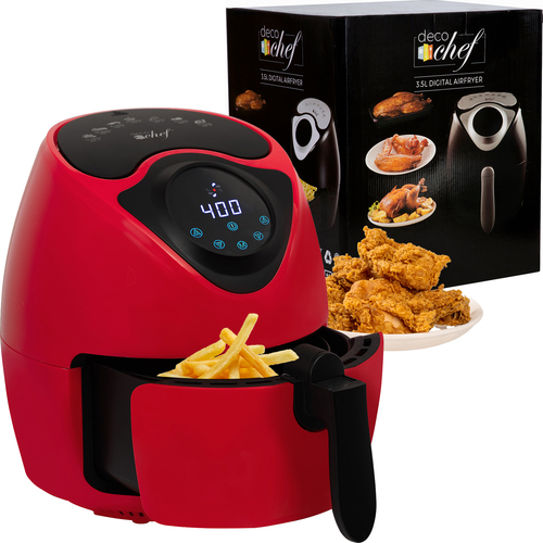 3.7QT Personal Digital Air Fryer, 7 One-Touch Cooking Programs, 1300W, Red