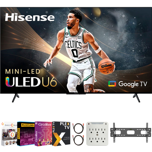 Hisense 55 Inch U6K Series 4K ULED Quantum HDR Android TV+Movies Streaming Pack