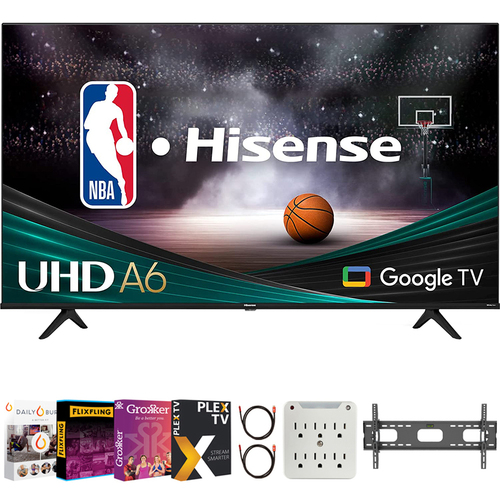 Hisense 55 inch Class A6 Series LED 4K UHD Smart Google TV+Movies Streaming Pack
