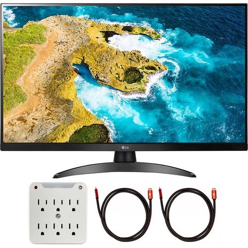 LG 27` Full HD IPS LED TV and PC Monitor with 6-Outlet Adapter and 2x HDMI Cable