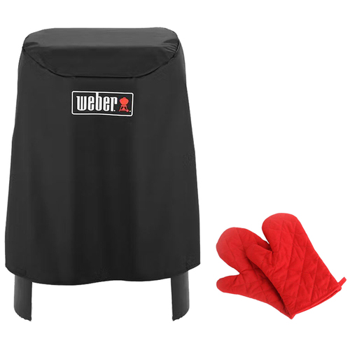 Weber Premium Grill Cover for Lumin Electric Outdoor Grills w/ Pair of Oven Mitt