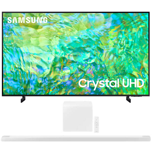 Samsung 85 inch Crystal UHD 4K Smart TV 2023 with 3.1.2ch Soundbar White