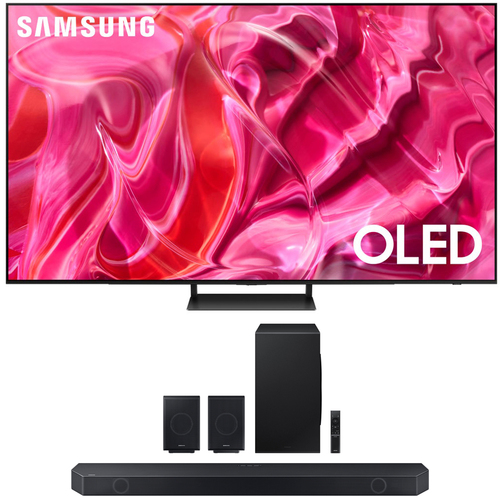 Samsung 65 Inch OLED 4K Smart TV 2023 with Soundbar and Rear Speakers