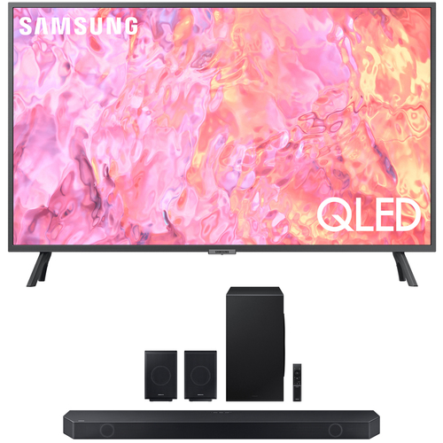 Samsung 55 Inch QLED 4K Smart TV 2023 with Soundbar and Rear Speakers