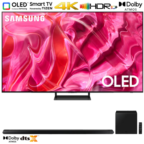 Samsung QN77S90CA 77 Inch OLED 4K Smart TV (2023) w/ 3.2.1ch Soundbar Black