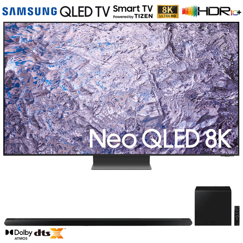 Samsung QN65QN800C 65` Neo QLED 8K Smart TV (2023) w/ 3.2.1ch Soundbar Black