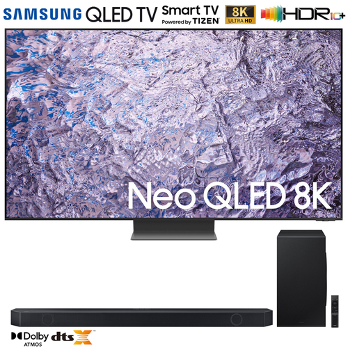 Samsung QN85QN800C 85` Neo QLED 8K Smart TV (2023) w/ Q-series 7.1.2 Ch. Soundbar