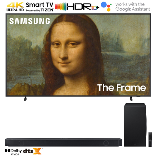 Samsung 55` The Frame QLED 4K UHD Quantum HDR Smart TV w/ Q-series 7.1.2 Ch. Soundbar