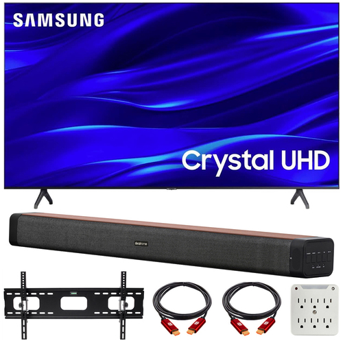 Samsung 55` TU690T Crystal UHD 4K HDR Smart TV 2023 w/ Deco Gear 60W Soundbar Bundle