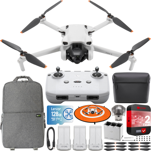 DJI Mini 3 Drone Quadcopter 4K HDR Fly More Combo + RC-N1 Remote + Accessory Bundle