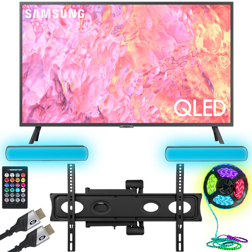 Samsung QN32Q60CA 32` QLED 4K Smart TV 2023 w/ Monster TV Wall Mount Kit