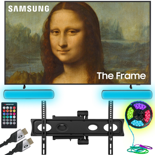 Samsung QN43LS03BA 43` The Frame QLED 4K UHD Smart TV w/ Monster TV Wall Mount Kit